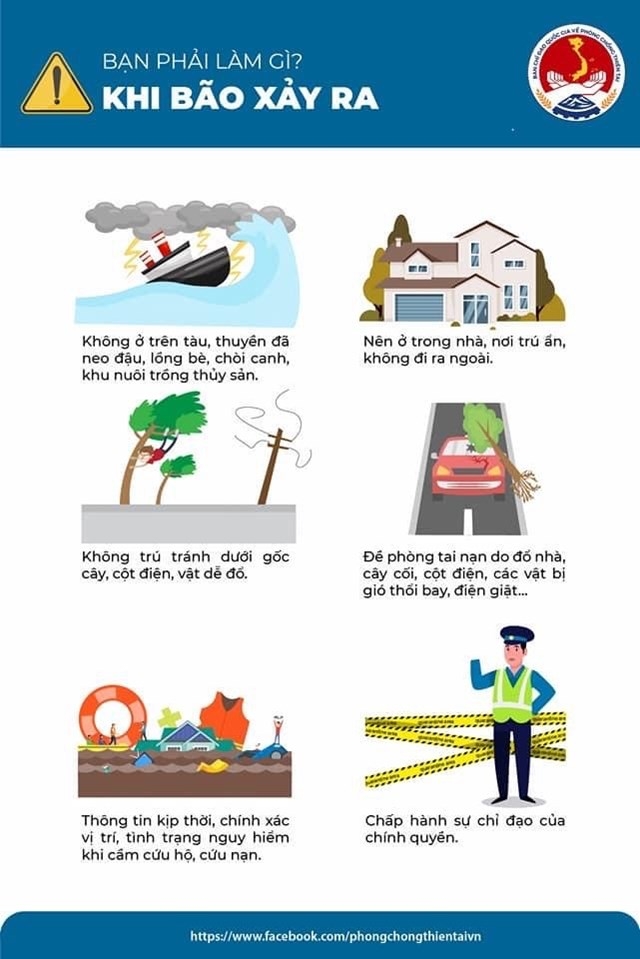 Thông báo vận động Nhân dân ứng phó bão số 5