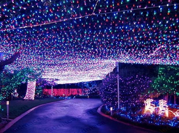 Đ&egrave;n Nh&aacute;y Nhiều M&agrave;u Trang Tr&iacute; Tết (chống nước mưa) ✓ 0914.57.58.36