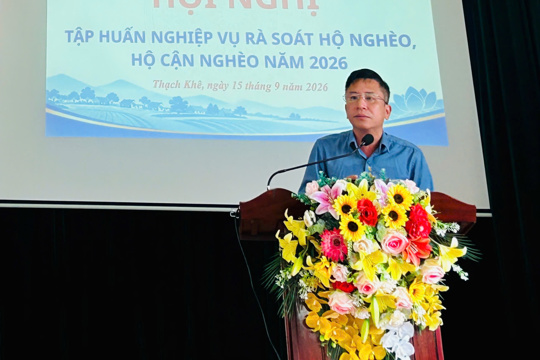 Thạch Khê tổ chức tập huấn nghiệp vụ rà soát hộ nghèo, hộ cận nghèo năm 2026