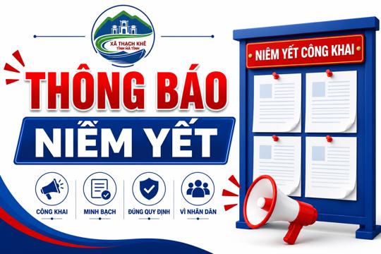 Thông báo  Về việc công khai hồ sơ đề nghị cấp giấy chứng nhận quyền sử dụng đất của  bà Trần Thị Hòe, địa chỉ thửa đất tại thôn Liên Hải, xã Thạch Khê 