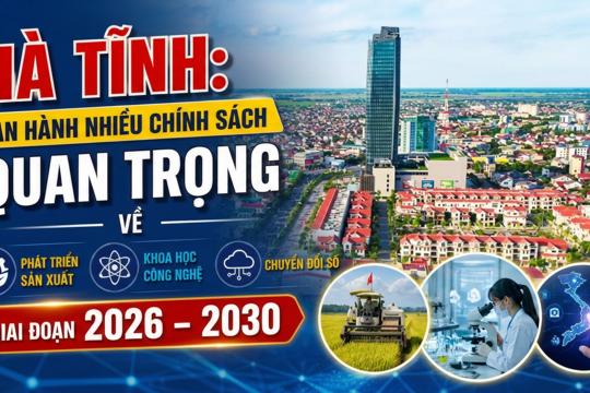 Hà Tĩnh: Ban hành nhiều chính sách quan trọng về phát triển sản xuất, khoa học công nghệ và chuyển đổi số giai đoạn 2026 – 2030 