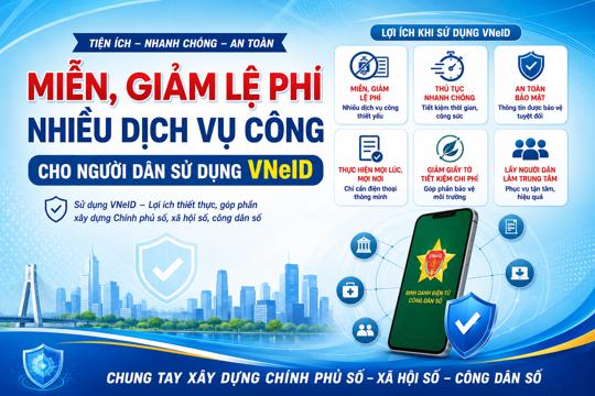 Miễn, giảm lệ phí nhiều dịch vụ công cho người dân sử dụng VNeID từ ngày 15/8/2026