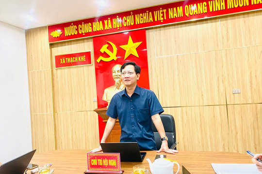 UBND xã Thạch Khê giao ban, tập trung tháo gỡ khó khăn từ cơ sở  
