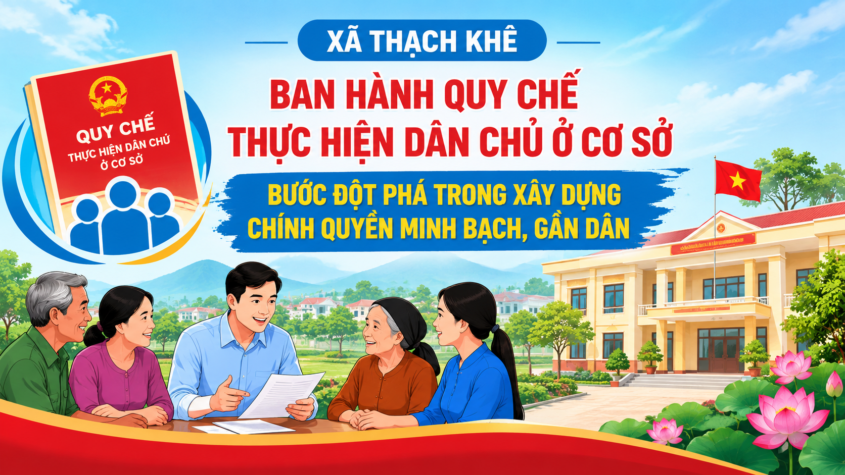 Xã thạch khê ban hành quy chế thực hiện dân chủ ở cơ sở: bước đột phá trong xây dựng chính quyền minh bạch, gần dân