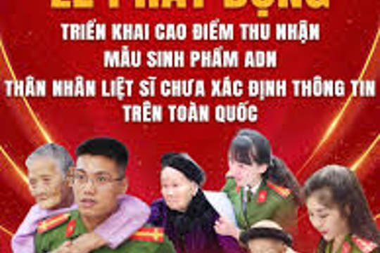 Thông báo Về việc triển khai thu nhận mẫu sinh phẩm ADN thân nhân đối với liệt sĩ chưa xác định thông tin