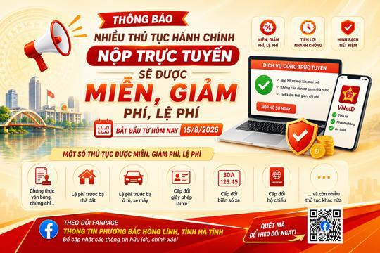Được miễn, giảm phí, lệ phí thủ tục hành chính khi nộp hồ sơ trực tuyến