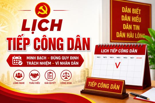 Lịch tiếp công dân định kỳ ngày 09.4.2026 